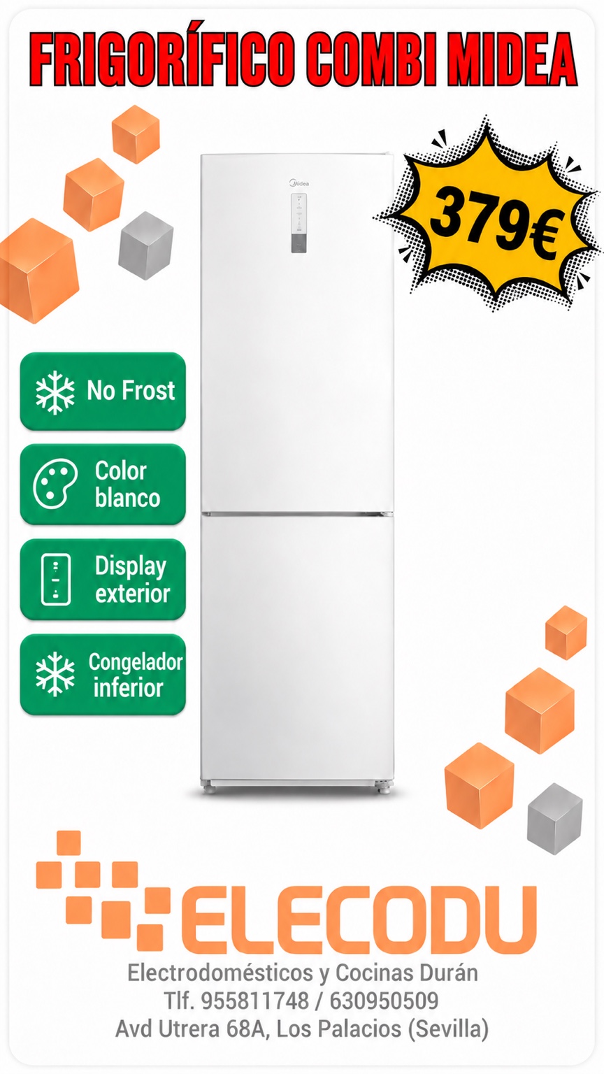 Frigorífico combi Midea · No Frost · blanco
